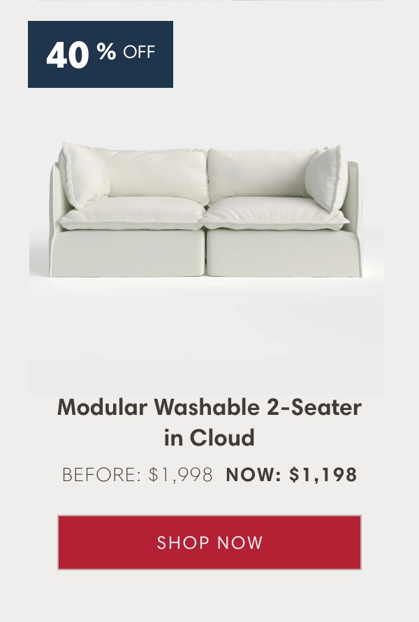 Modular Washable 2-Seater in Cloud