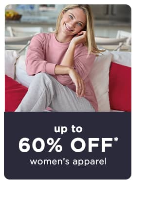 up to 60% off women's apparel