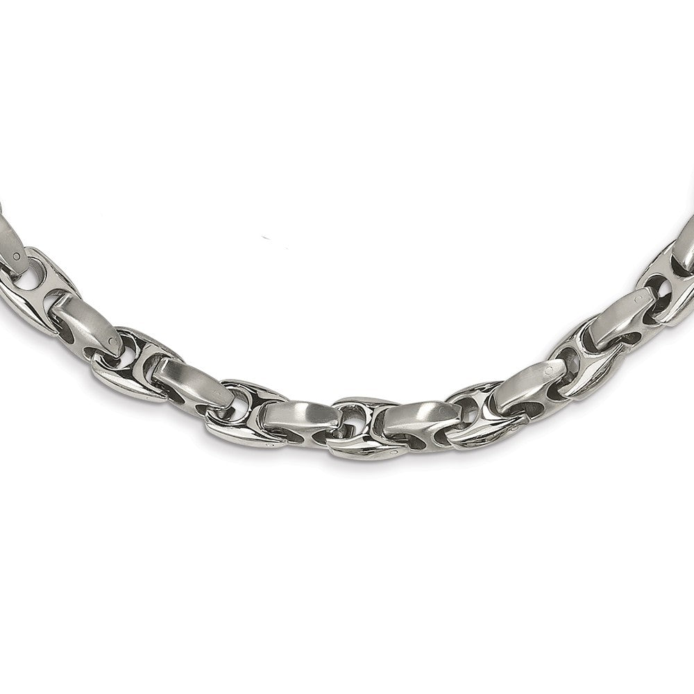 Mens 10mm Stainless Steel Advanced Anchor Chain Necklace, 20 Inch