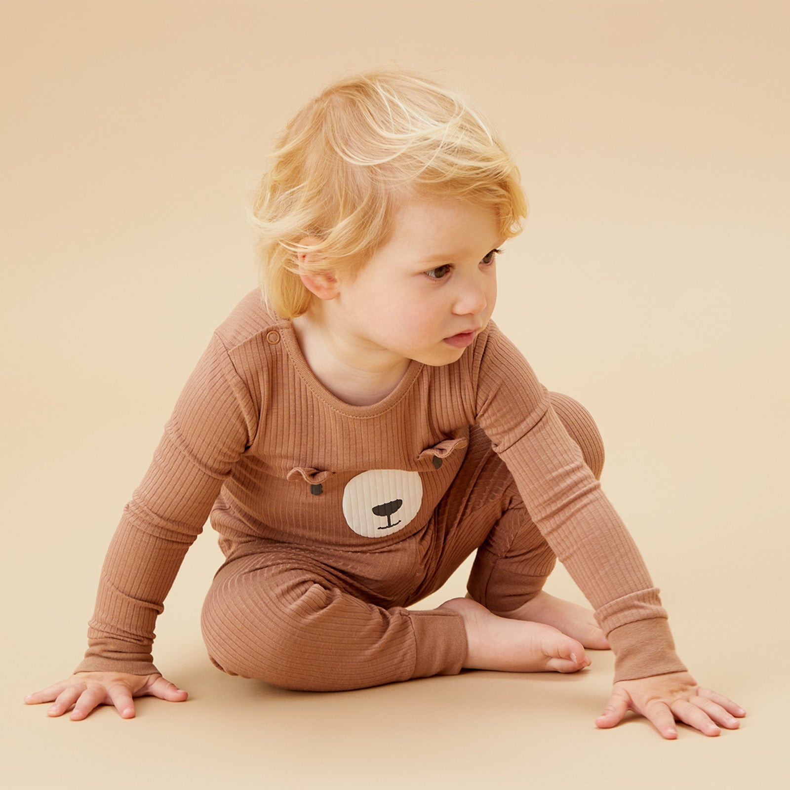 Image of Little Bear Ribbed Pajama Set
