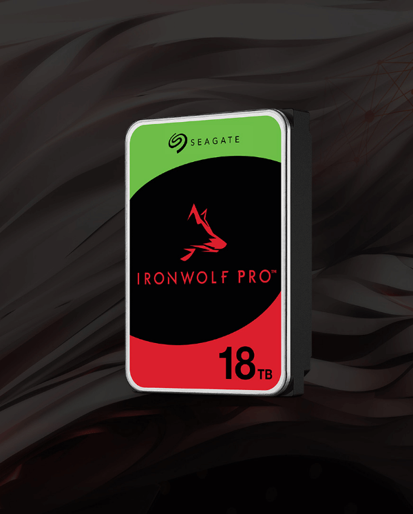 Product shot of the IronWolf Pro 18TB