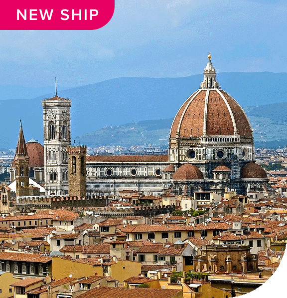New ship. The historic city of Florence, Italy.