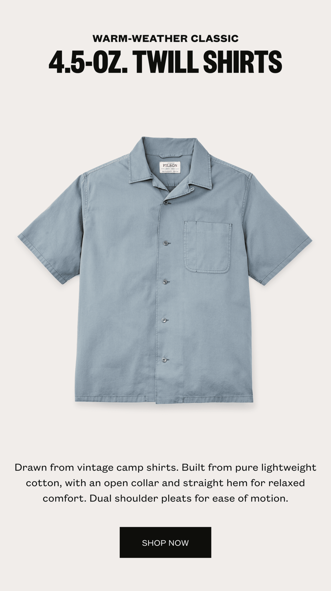 4.5 Oz Twill Shirts