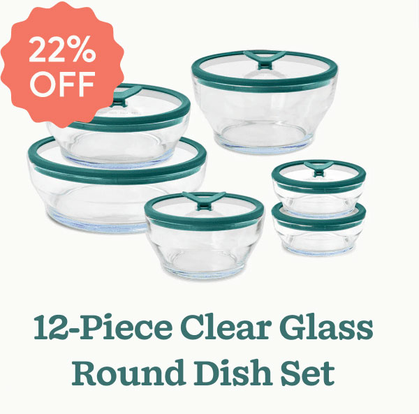 12-Piece Clear Glass Round Dish Set