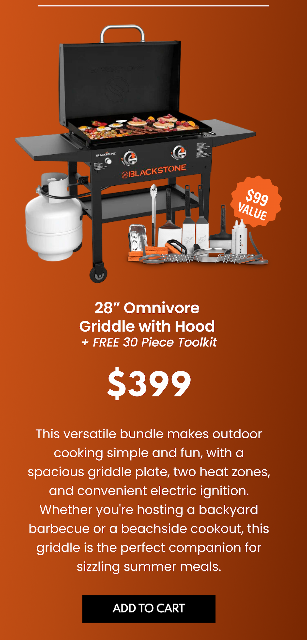 28" Omnivore Griddle With Hood