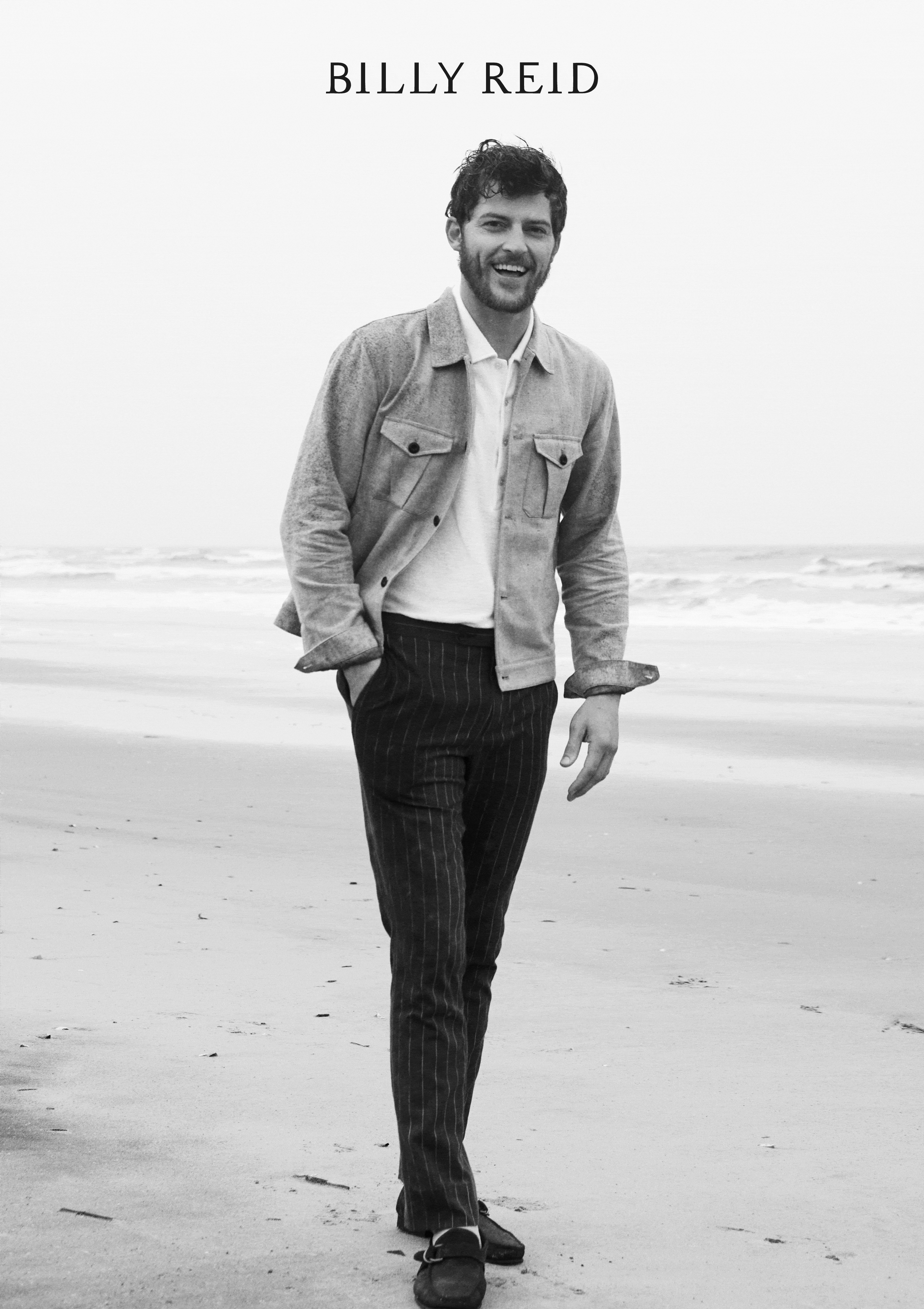 Model wears the Hemp Cotton Twill Polo