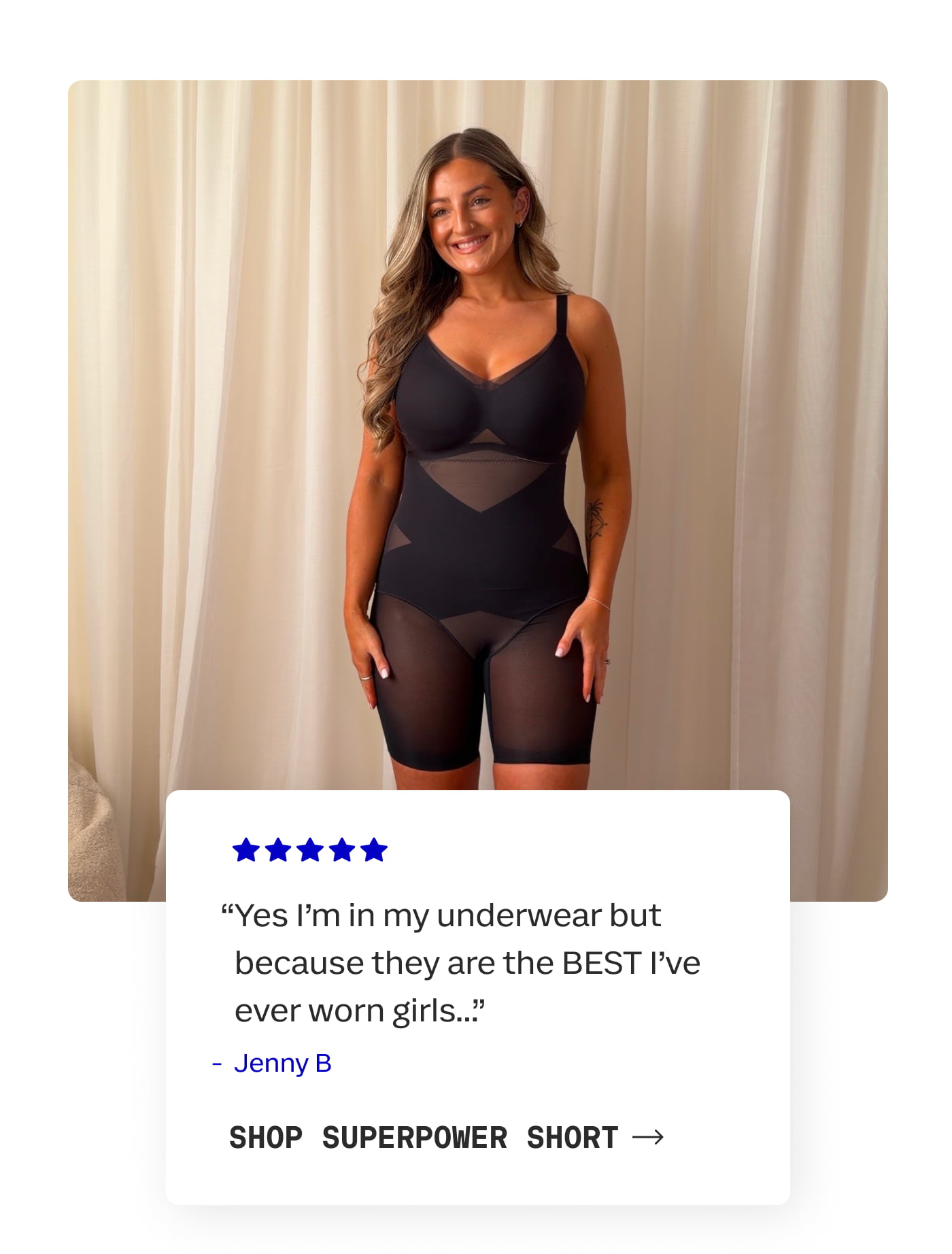 “Yes I'm in my underwear but because they are the BEST I've ever worn girls...” | Jenny B | SHOP SUPERPOWER SHORT