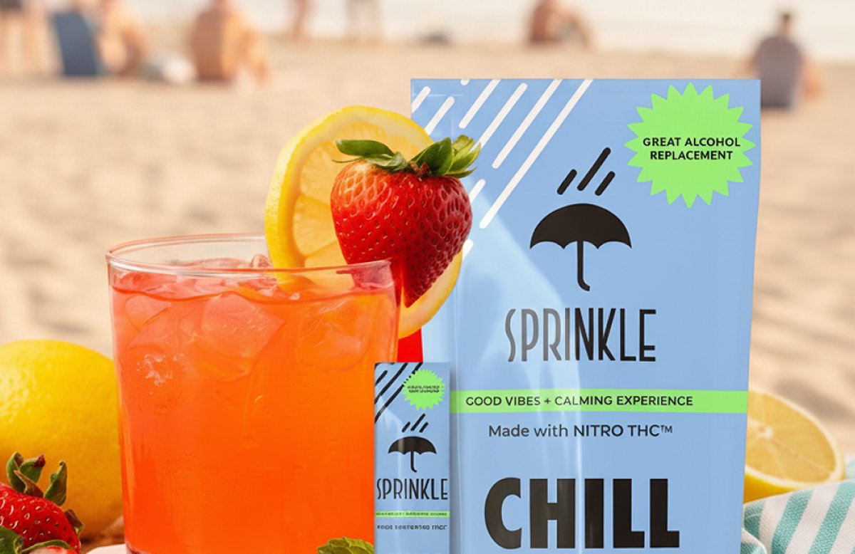 Sprinkle great alcohol replacement good vibes + calming experience Made with nitro thc chill