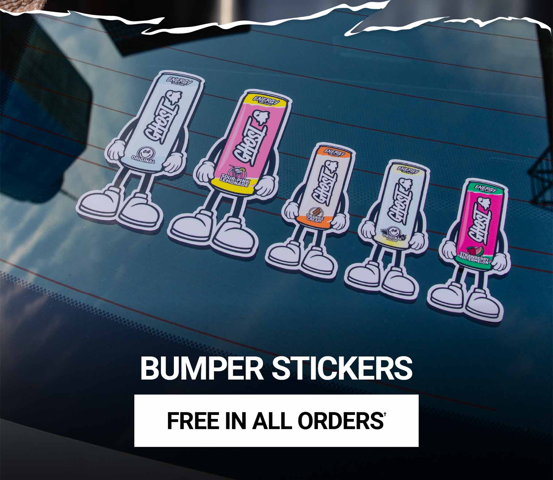 Free GHOST®&nbsp;BUMPER STICKERS with all orders*