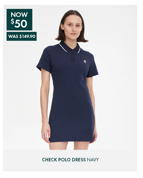 CHECK POLO DRESS NAVY