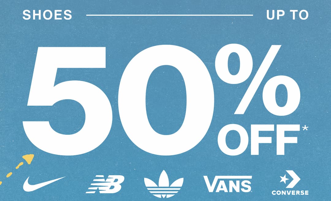 Shoe Flash Sale: up to 50% off* select Nike, New Balance, adidas, Vans, Converse 
