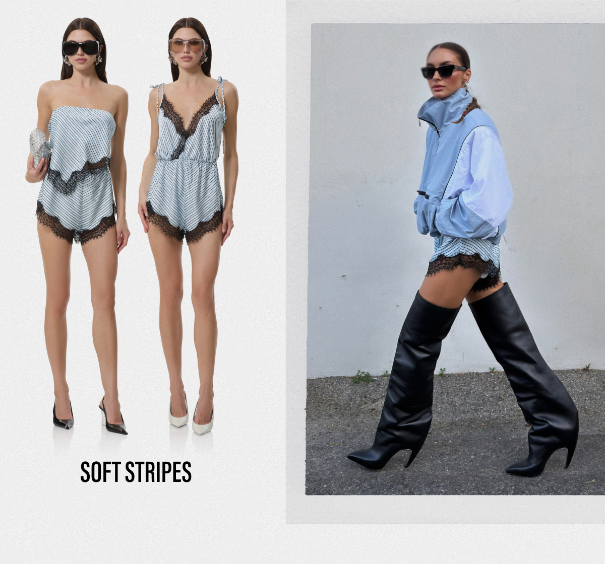 SOFT STRIPES - KAE ROMPER, CEARA SHORTS, DYANAH TOP
