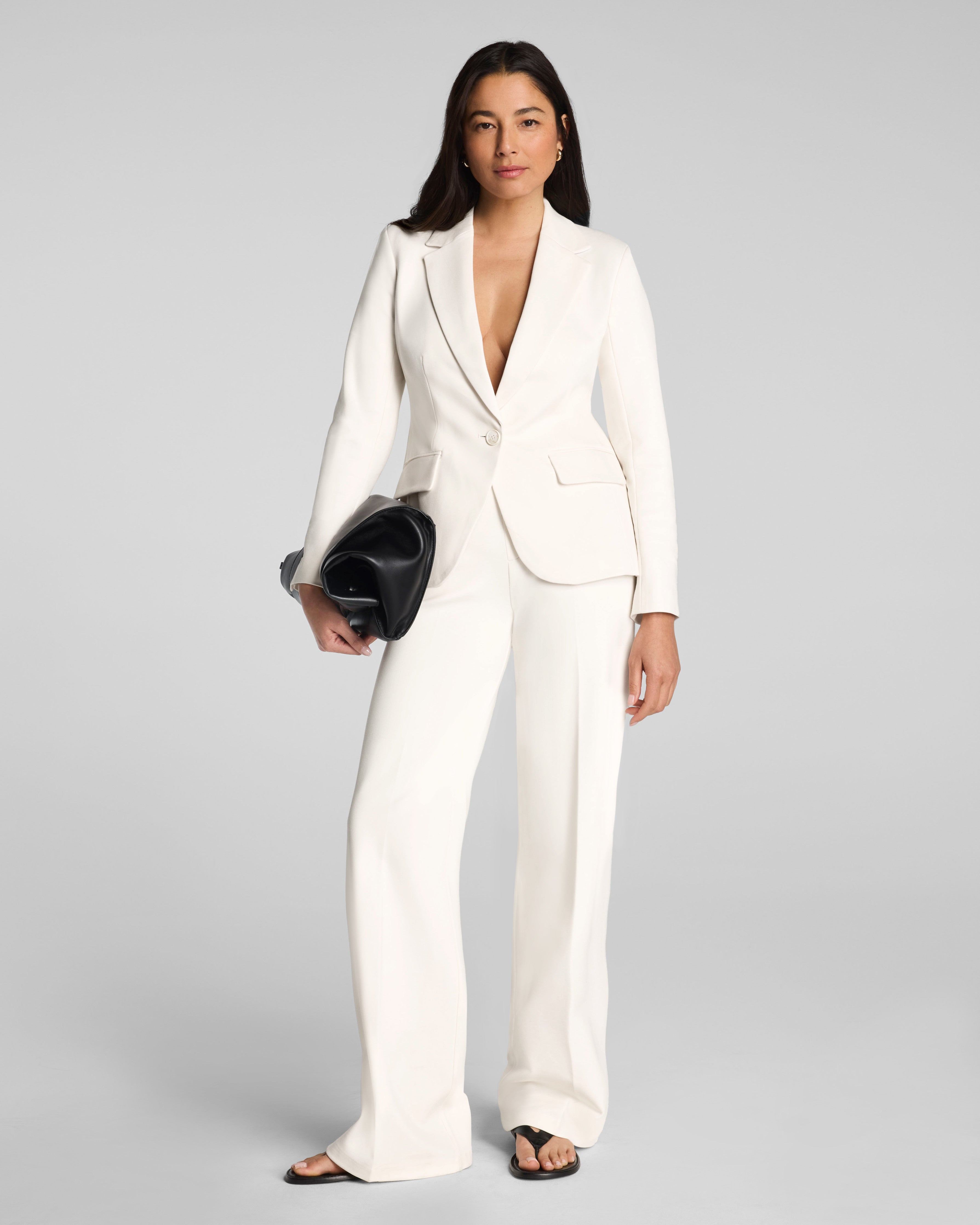 Image of Spanx Women's SPANXsupersmooth PerfectFit Ponte Wide Leg Pants in Ivory