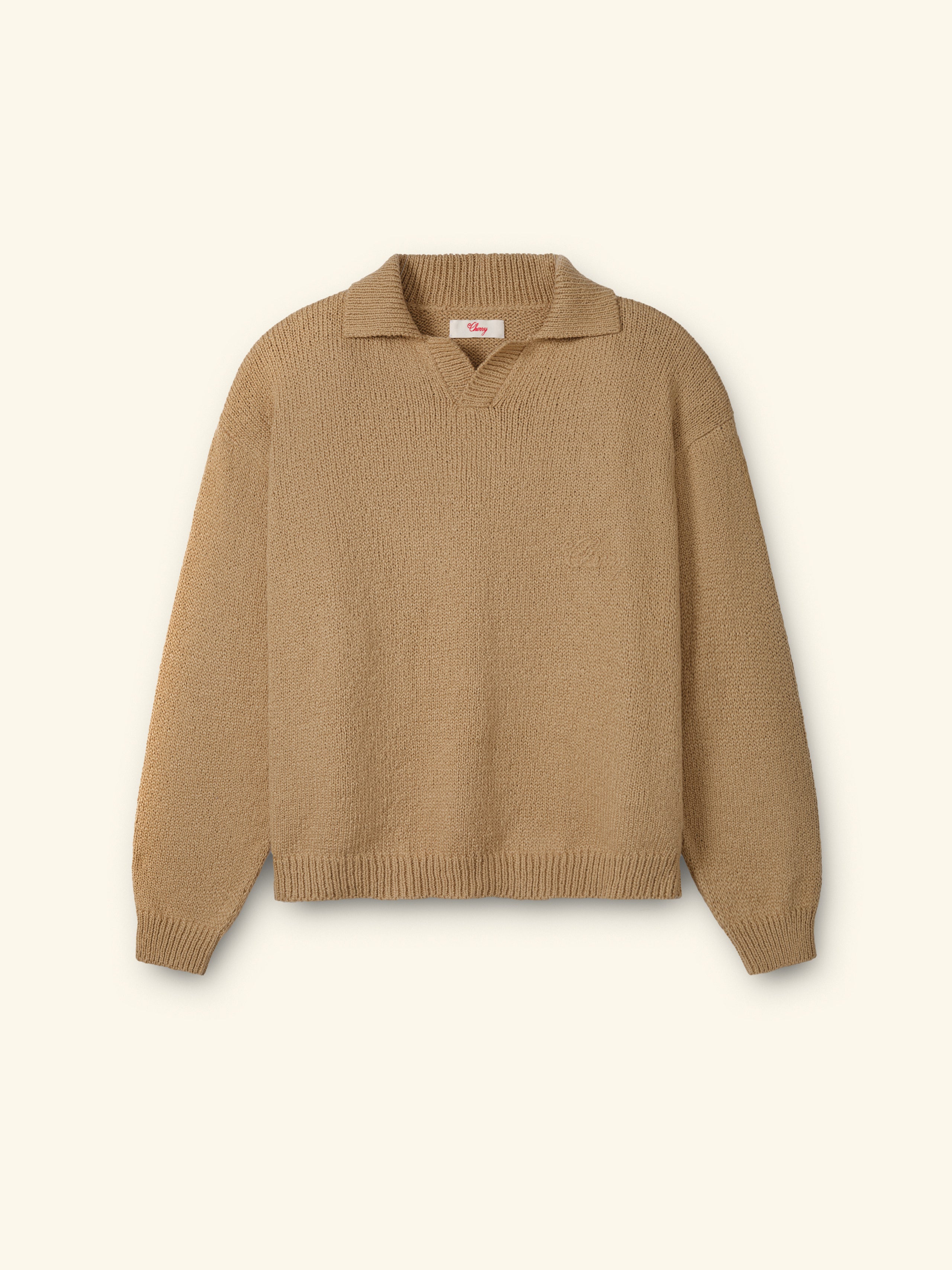 Image of 5 Star Henley Knit Crew (Desert Tan)
