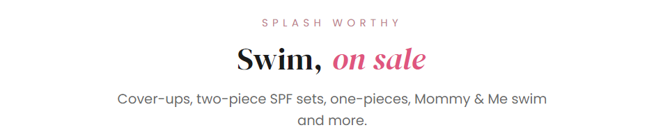 Splash Worthy Swim, on sale