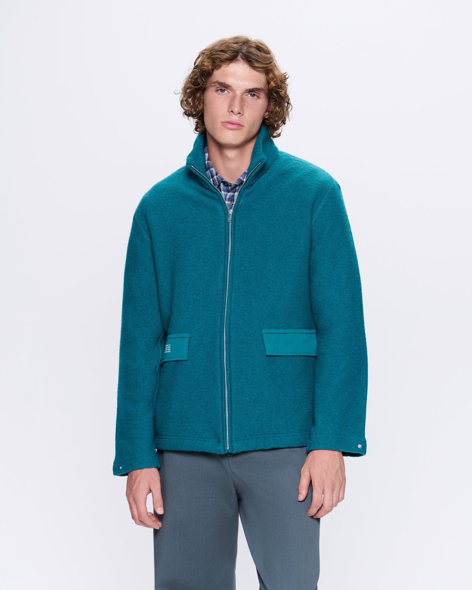 Image of Mens DNA Utility Wool Jacket—scarab teal