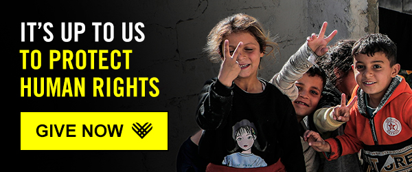 Amnesty International candle logo next to headline 'GIVING TUESDAY MATCH: YOUR IMPACT TRIPLED'