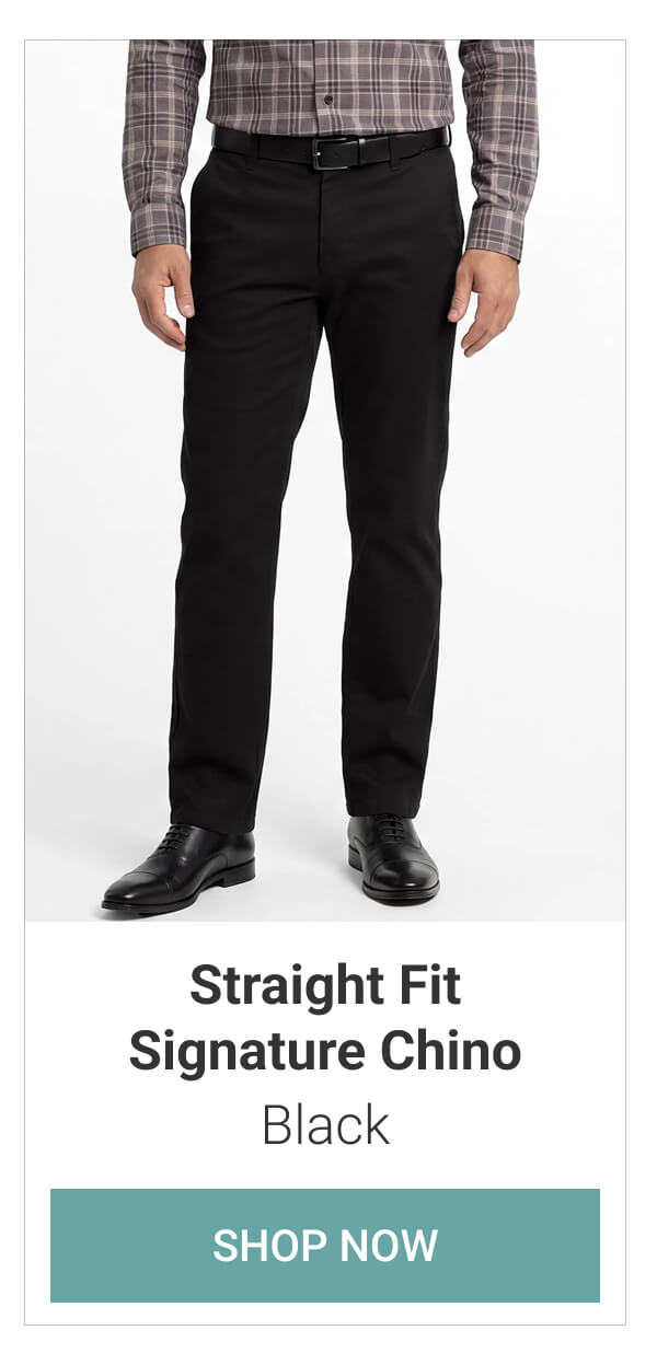 Black Straight Fit Signature Chino