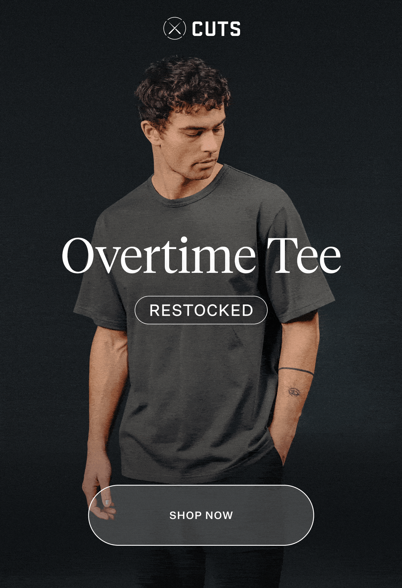 Shop Overtime Oversized Tee - Charcoal