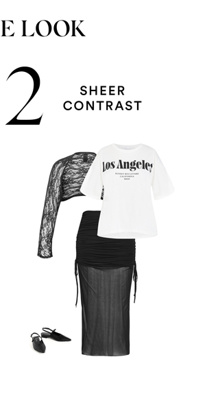 Shop the Shelly Side Gather Mesh Skirt