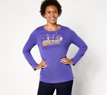 Quacker Factory Fall-eljua Embroidered Long-Sleeve Top