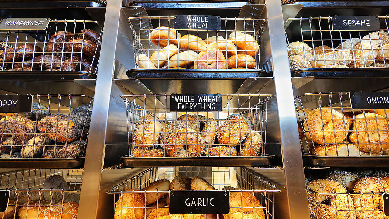  Bagels at New York Bagel Factory. 