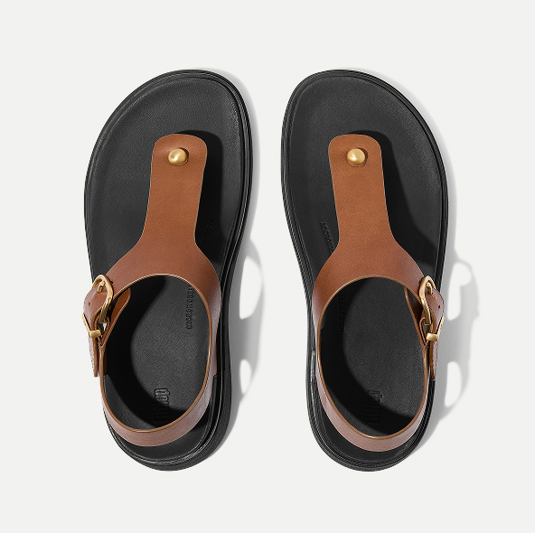 GEN-FF Leather Back-Strap Toe-Post Sandals Image
