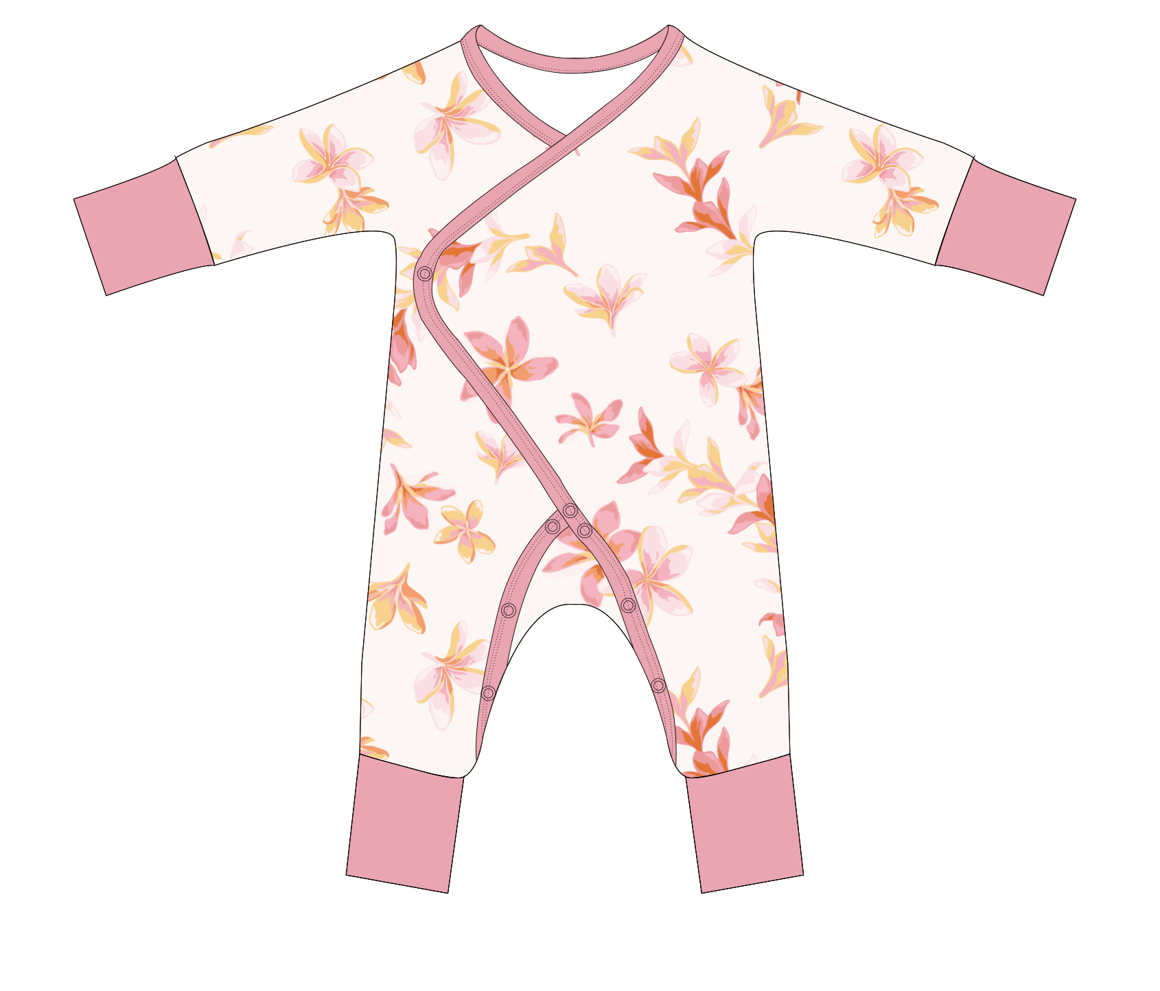 Image of Plumeria Honey Bamboo Newborn Coverall