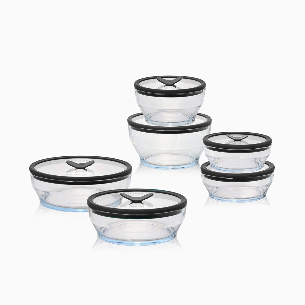 Image of 12-Piece Glass Round Dish Set