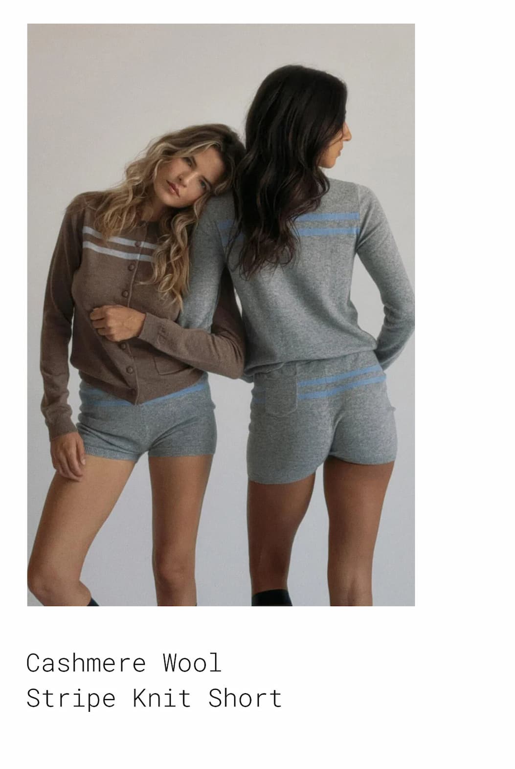 Cashmere Wool Stripe Knit Short