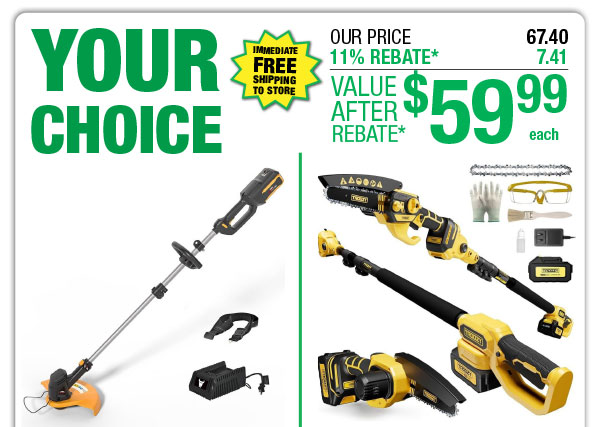 Your Choice - 40V Cordless Grass Trimmer or 21V 6