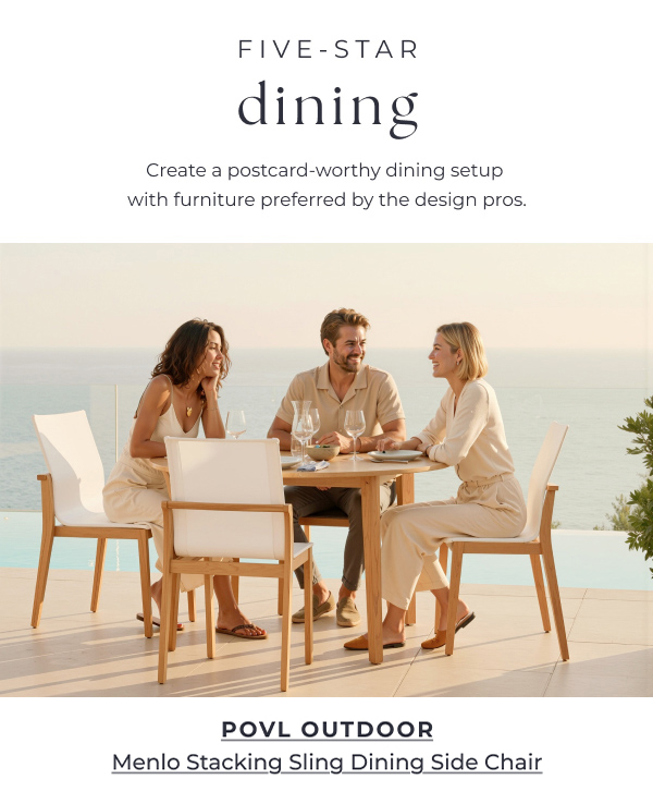 POVL Outdoor Menlo Stacking Sling Dining Side Chair