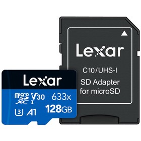 Lexar BLUE High-Performance 633x UHS-I microSDHC Memory 128GB Card