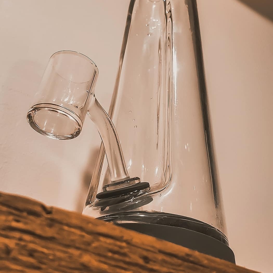 Product shot of the clear quartz banger