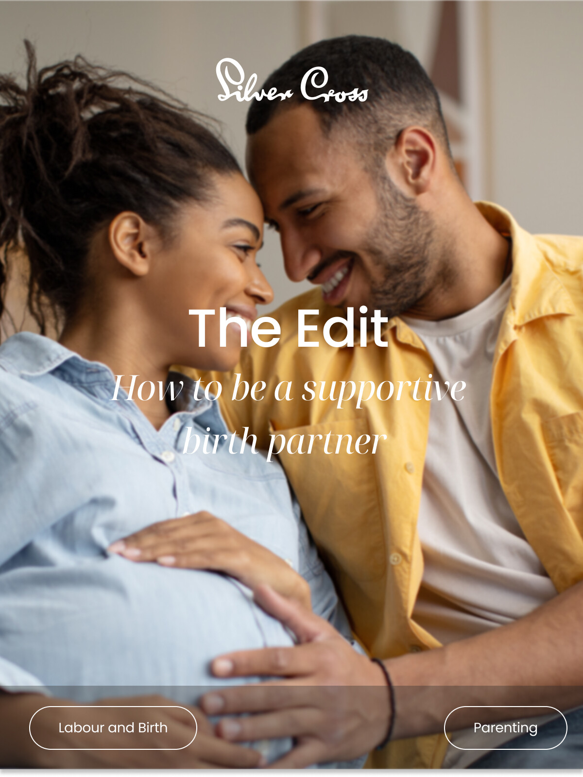 Image of man and woman holding her baby bump