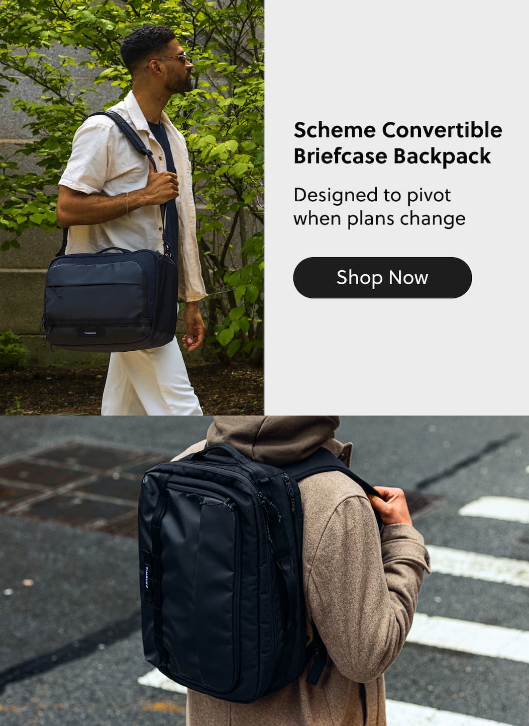 Scheme Convertible Briefcase Backpack