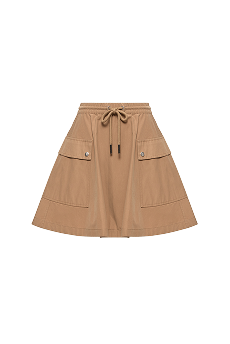 Cotton Blend A-Line Mini Skirt