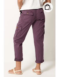 M&Co Berry Purple Cargo Trousers