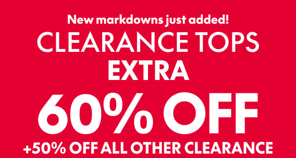 Clearance Tops 60% Off