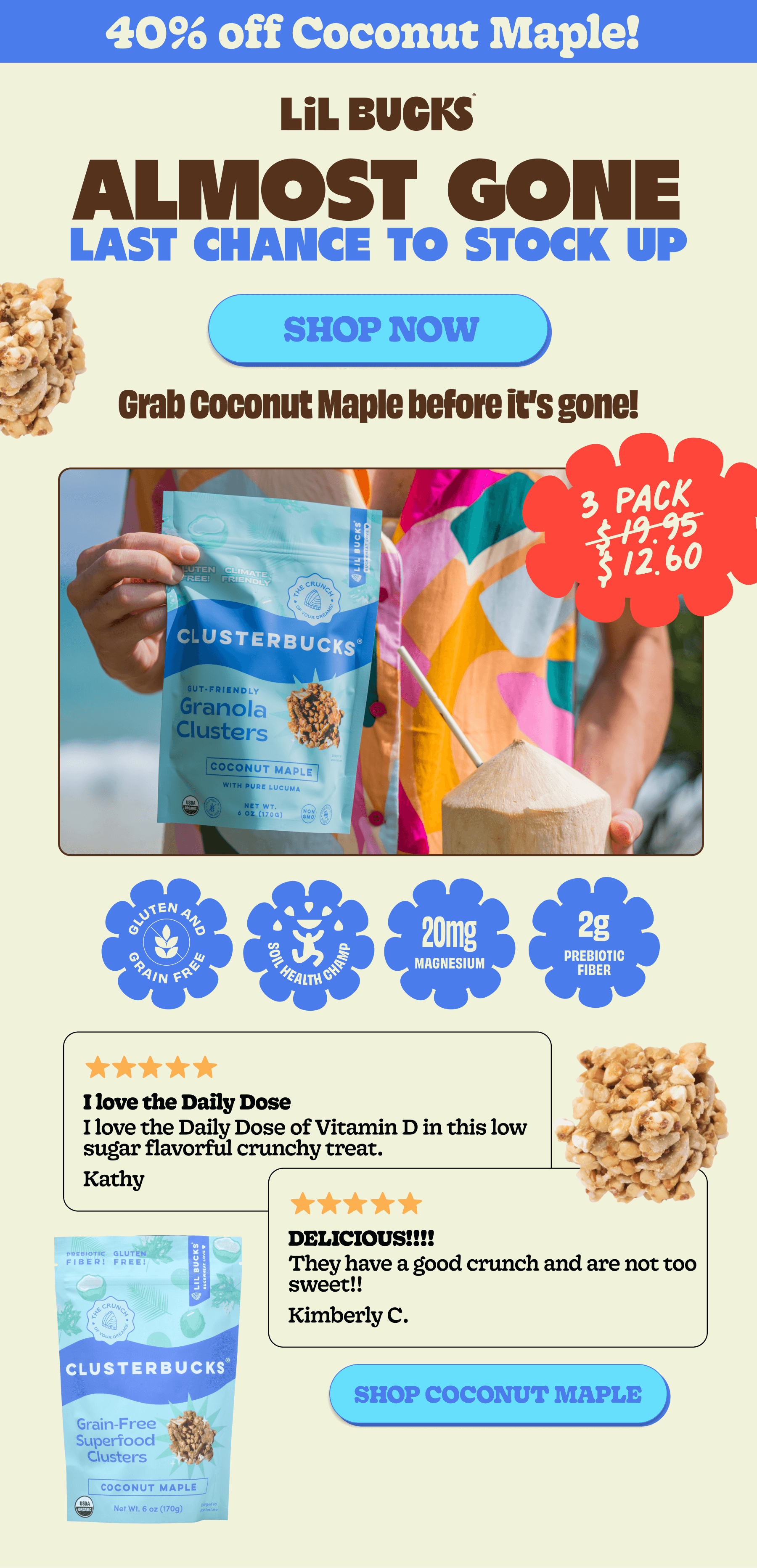coconut maple clusterbucks