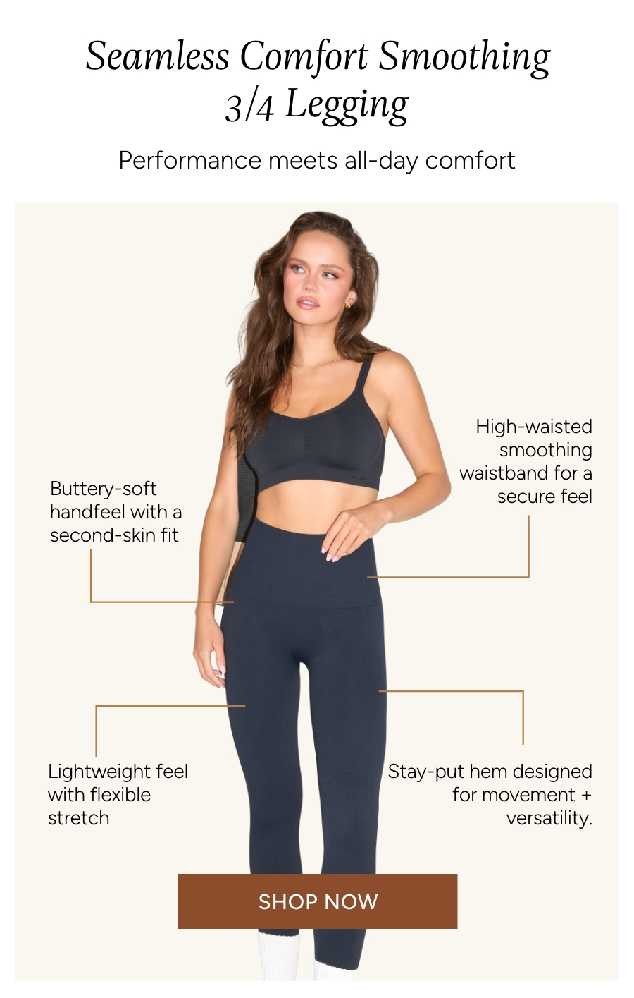 Seamless Comfort Smoothing 3/4 Legging