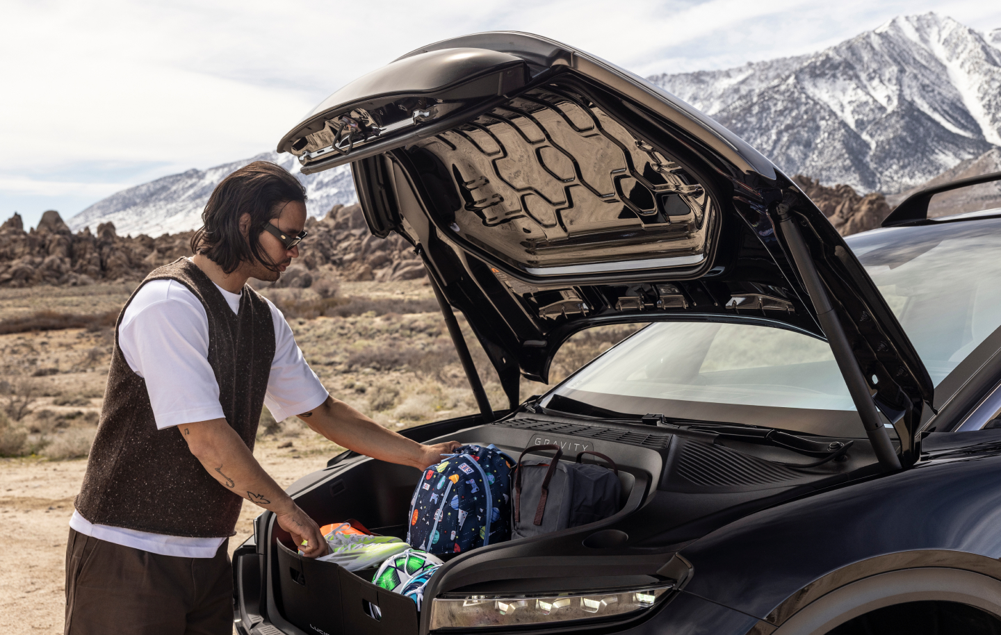 Man looking into the trunk
