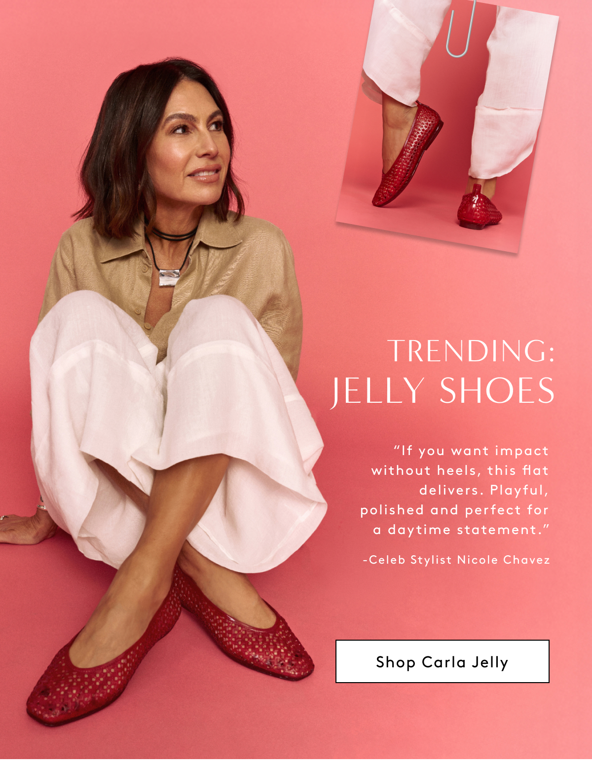 Trending: Jelly Shoes / “If You Want Impact Without Heels, This Flat Delivers. Playful, Polished And Perfect For A Daytime Statement.” -celeb Stylist Nicole Chavez | Shop Carla Jelly