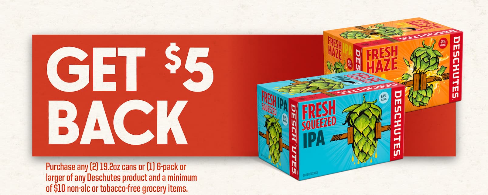 Get $5 back on the purchase of 1 6-pack