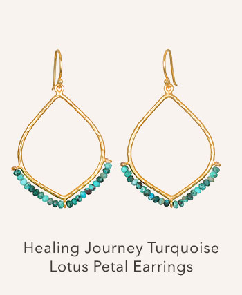 Healing Journey Turquoise Lotus Petal Earrings