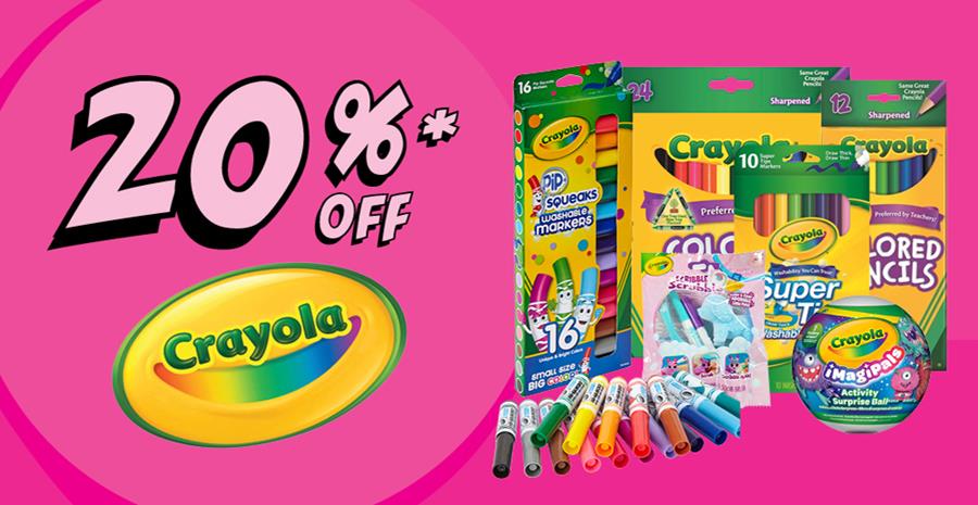 20% Off Crayola at Paper Plus