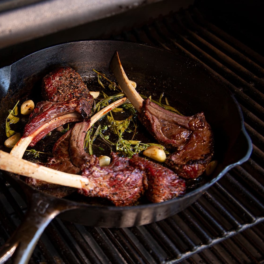 Rib Chops being cooked on the grill