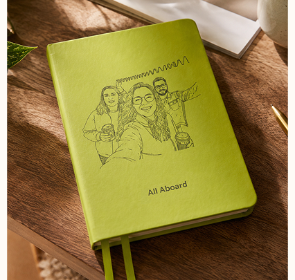 Personalised Line Drawing Portrait Notebook