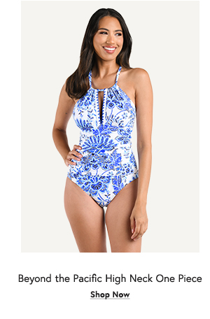 Beyond The Pacific High Neck Keyhole One Piece