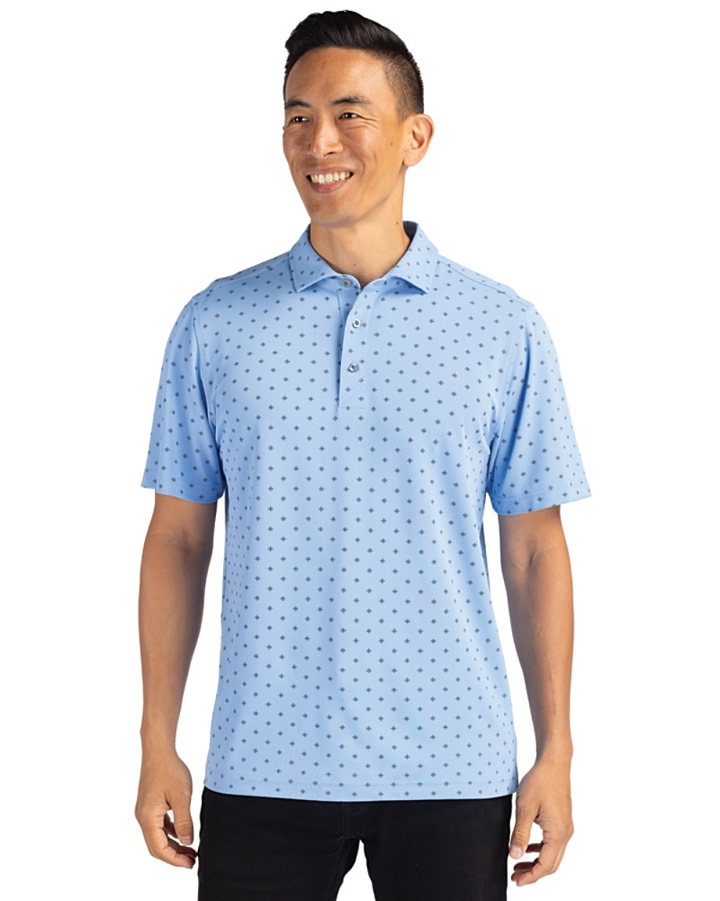Image of Cutter & Buck Virtue Eco Pique Tile Print Recycled Mens Big & Tall Polo